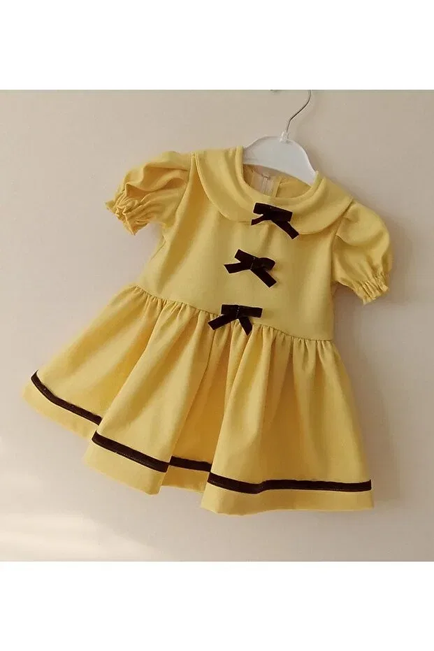 Детское платье для девочек с коротким рукавом Moms And Babies, Yellow — фото 2