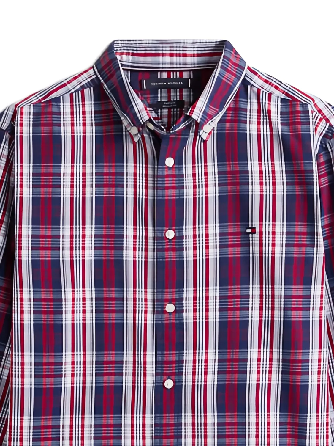 Рубашка поплин в красную клетку Tommy Hilfiger, красный — фото 2