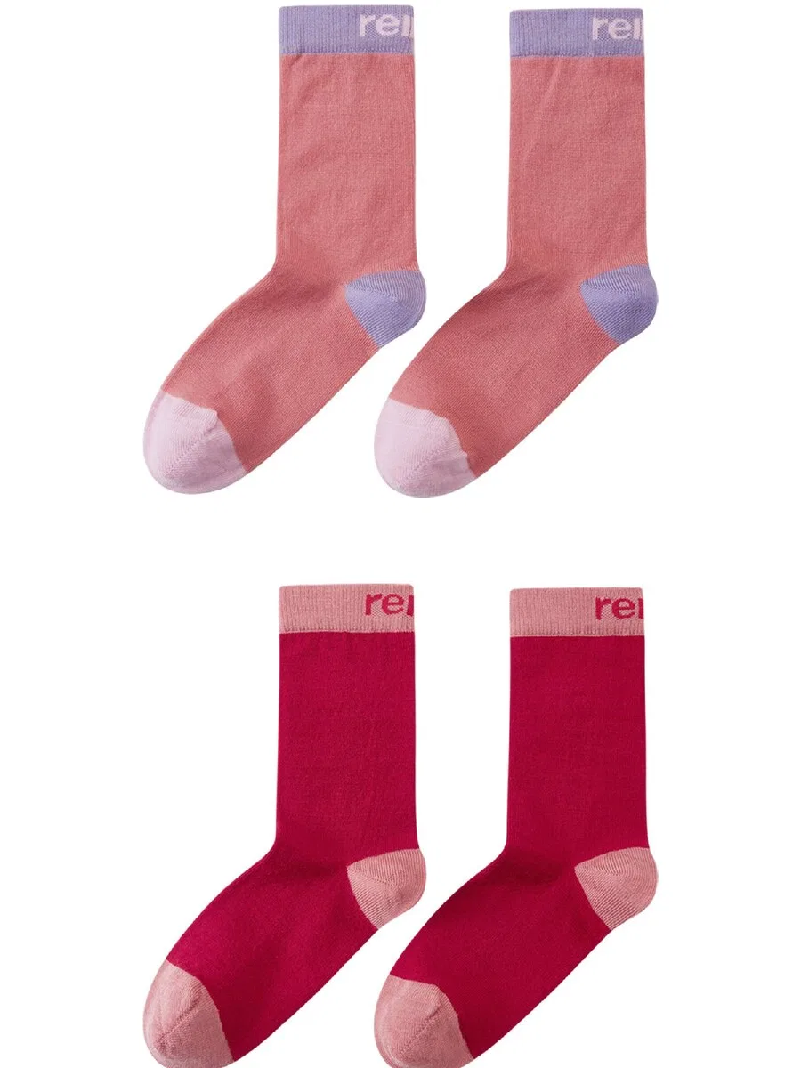 Спортивные носки Reima Athletic Socks 'Parit' красного и светло-красного цвета