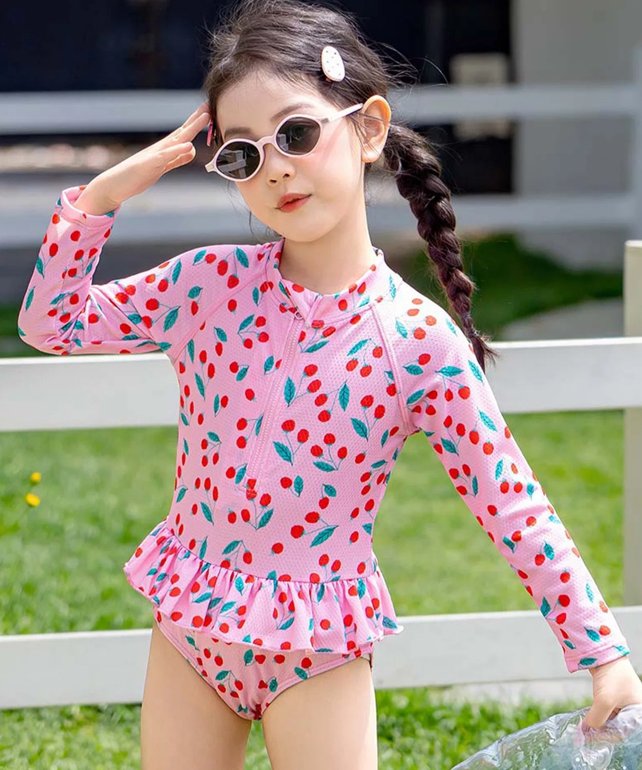 Детский комплект для девочек с принтом, с длинным рукавомTeddyShop, Pink
