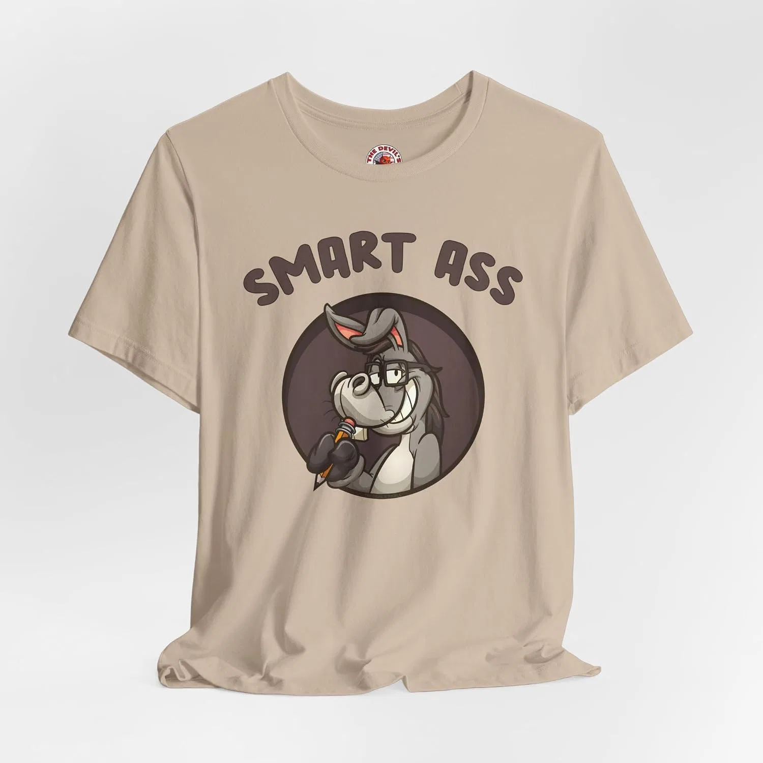 Женская футболка с принтом Smart Ass, светло-коричневый — фото 3