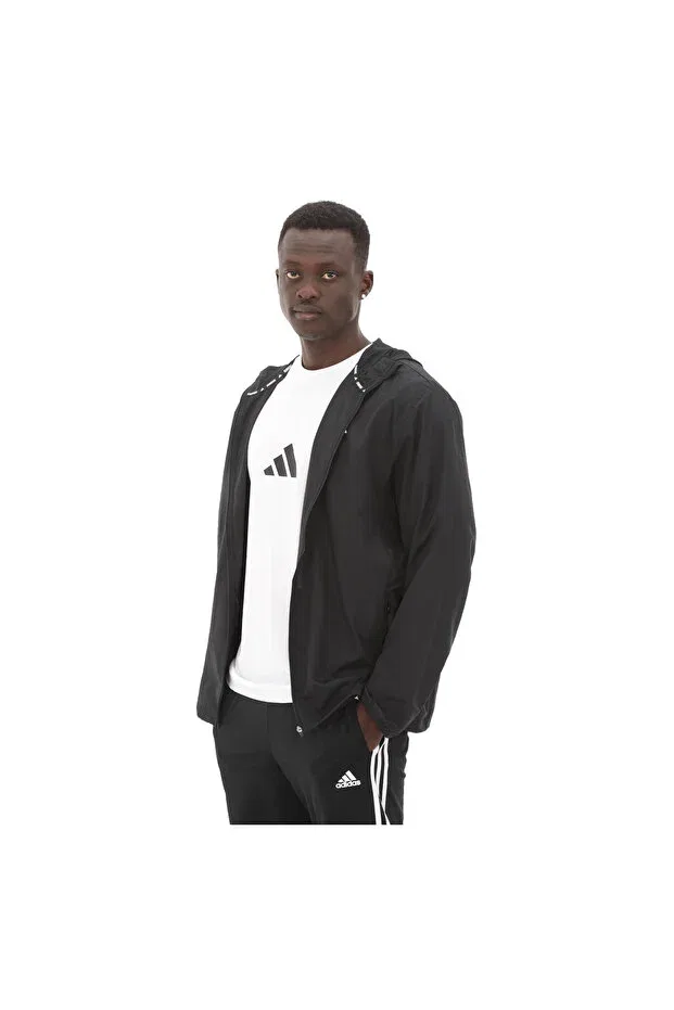 Мужской дождевик с капюшоном Run It Jacket Adidas, Black — фото 2
