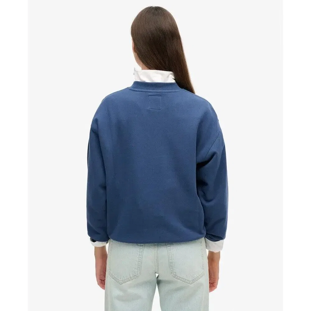 Женский свитшот свободного кроя Superdry Luxe, BLAU — фото 4