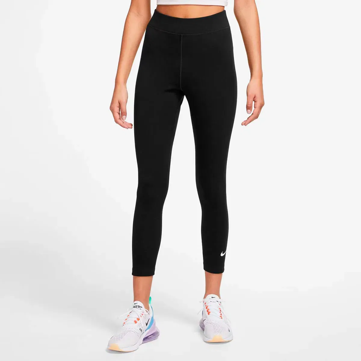 Женские леггинсы с высокой посадкой 7/8 Nike Nsw Nk Clsc HR 7/8 Tight, Negro