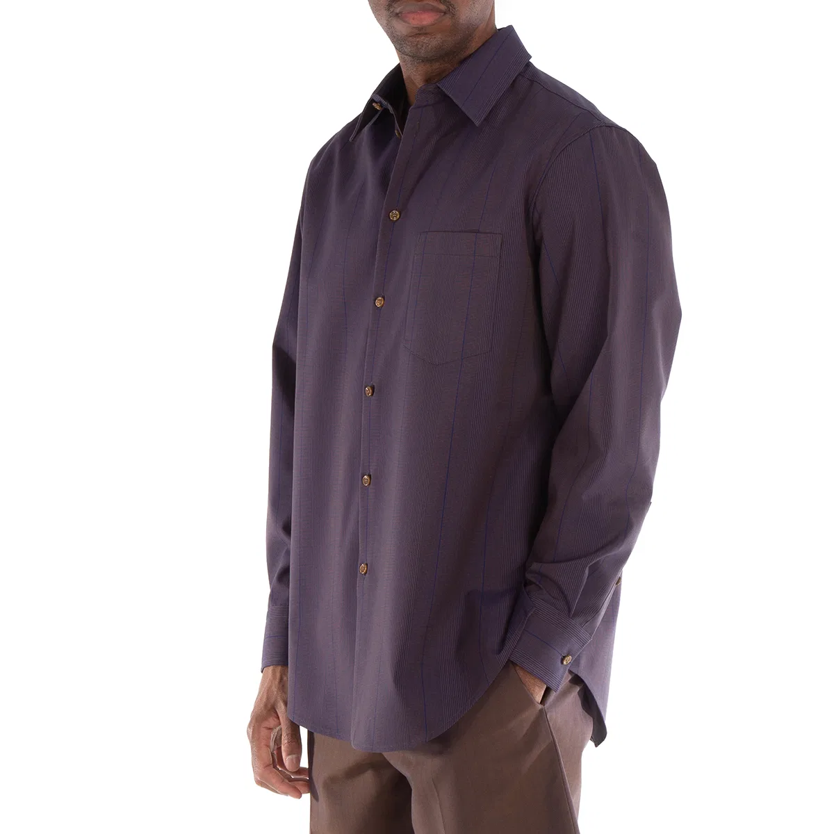 Рубашка Burberry Striped Wool Button Down Shirt Burberry — фото 2