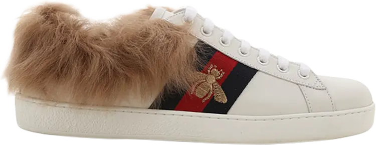 Кроссовки Gucci Wmns Ace Wool Embroidered Bee, белый