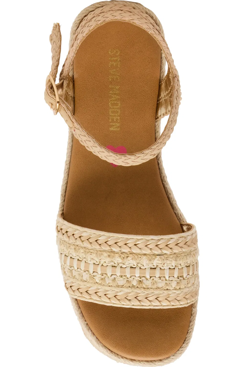 Детские сандалии эспадрильи на танкетке с ремешком Jkiko Steve Madden, Natural — фото 4