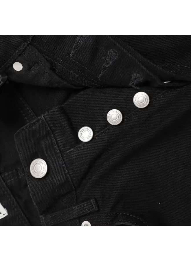 Джинсы зауженные с пуговичной застежкой Zara, черный — фото 4