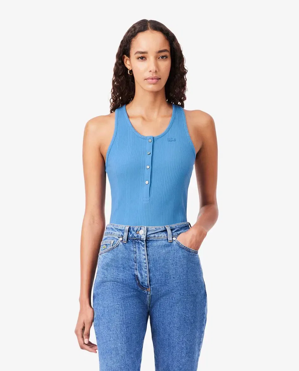 Майка женская Lacoste Azul с рельефной вязкой