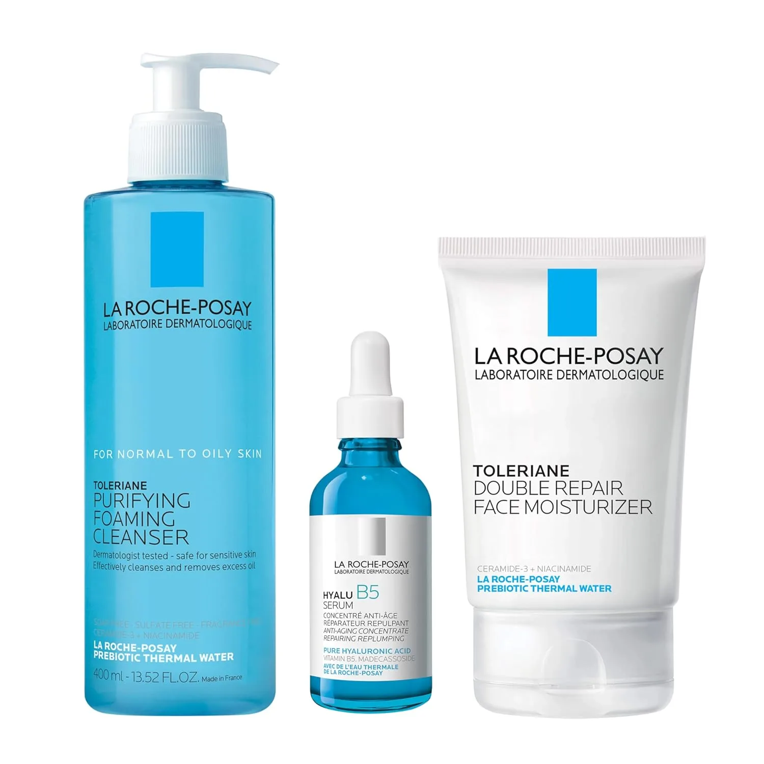 La Roche Posay Toleriane очищающее средство + увлажняющий крем Toleriane Double Repaire + сыворотка Hyalu B5 La Roche-Posay