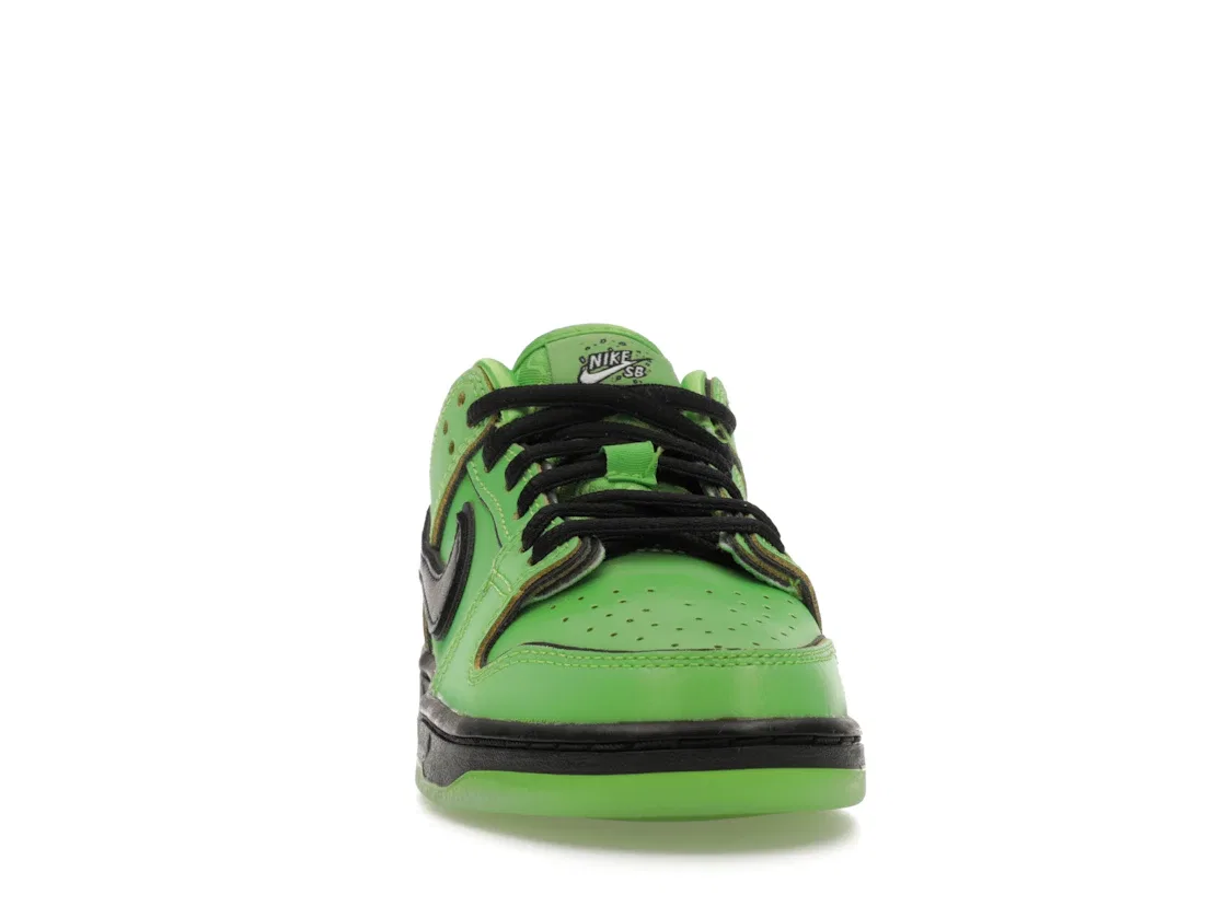 Детские кроссовки с принтом Nike SB Dunk Low The Powerpuff Girls Buttercup (PS) Nike, Mean Green/Black/Lotus Pink — фото 2