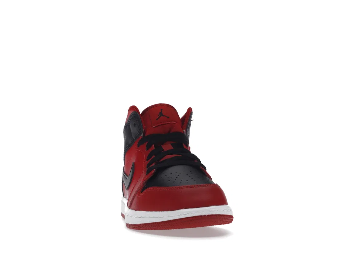 Детские кроссовки с принтом Jordan 1 Mid Reverse Bred Jordan, Red/Black — фото 2