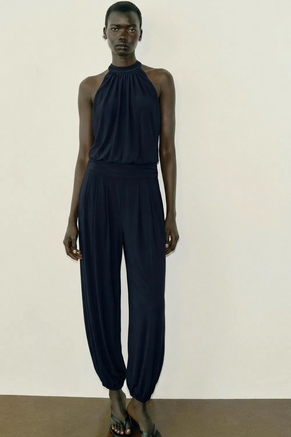 Комбинезон SAROUEL с драпировкой ZARA, Midnight blue
