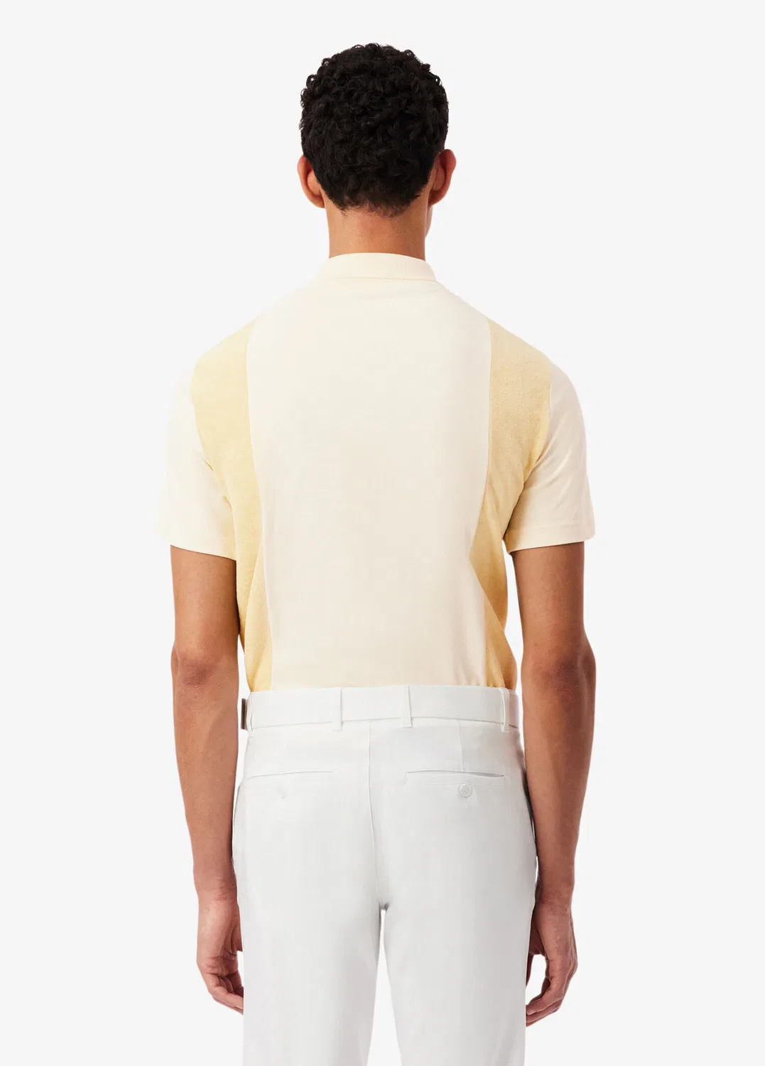 Поло Lacoste Relaxed Fit Color Block, бежевый — фото 4