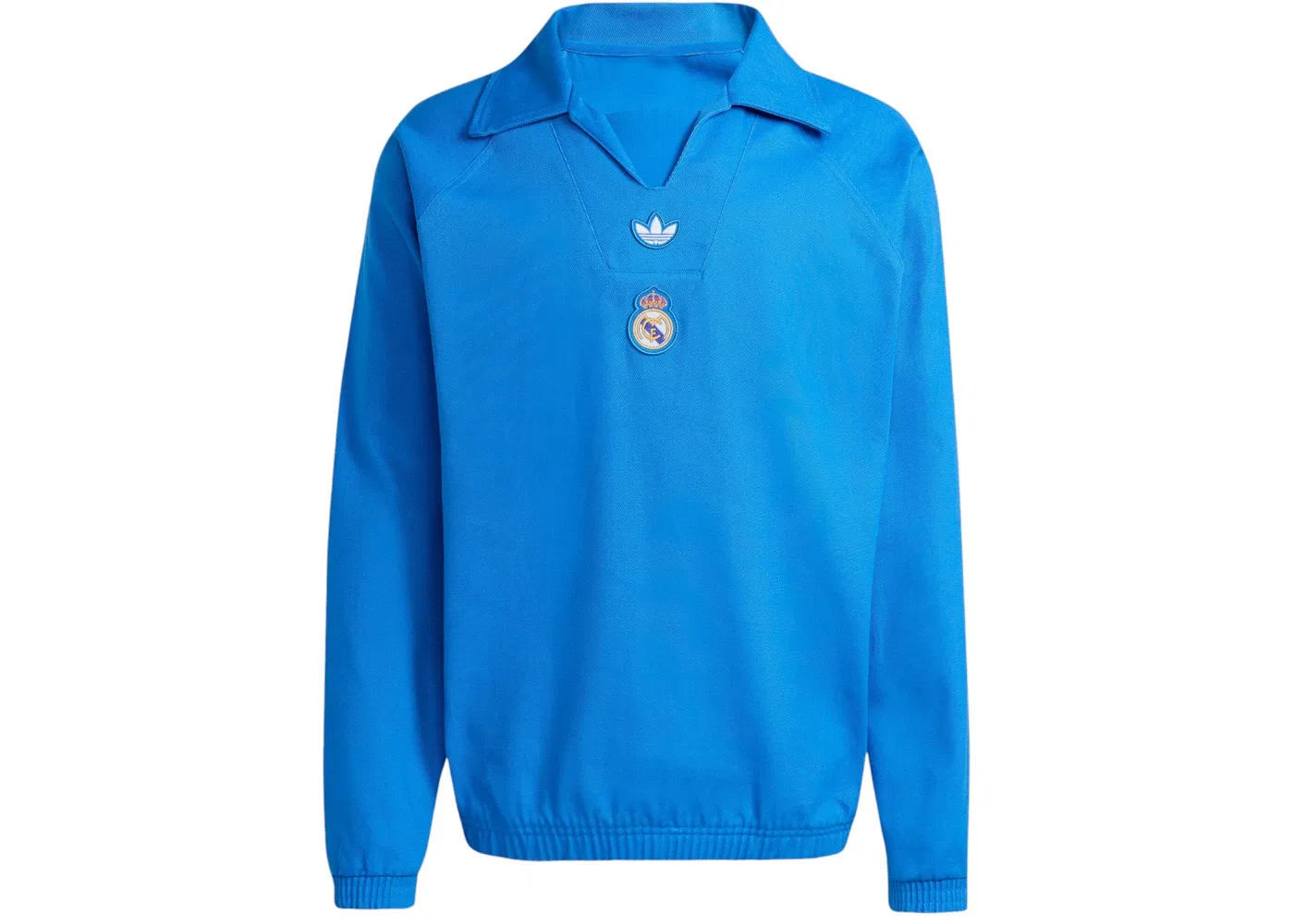 Мужской свитшот с принтом Real Madrid Terrace Icons Drill Adidas, Blue Bird White