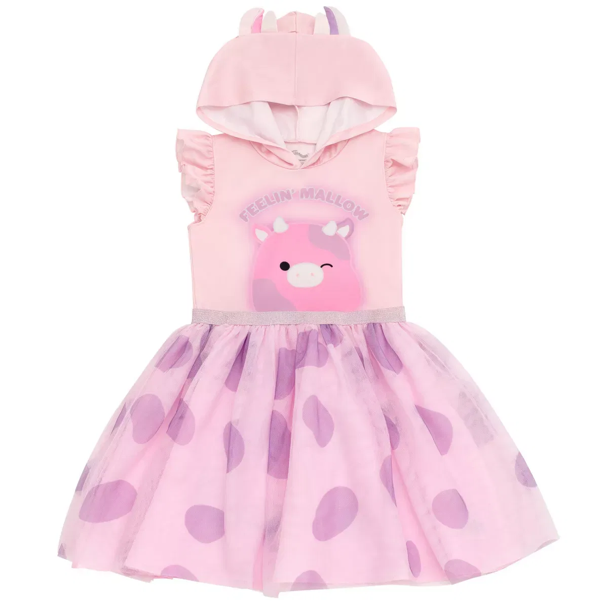 Детское платье для девочек с принтом Squishmallows Patty the Cow Squishmallows, Pink