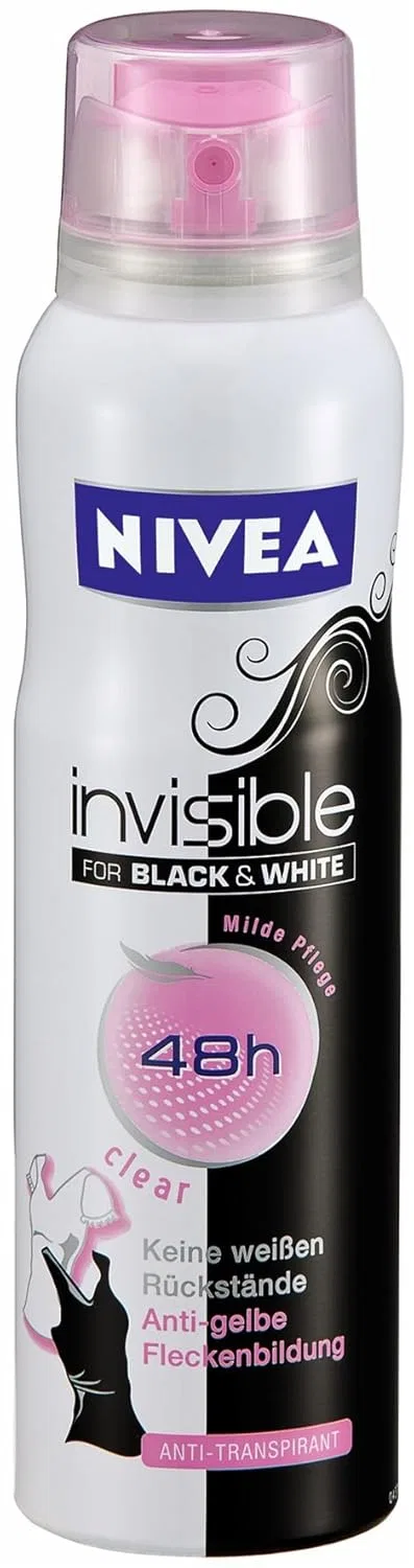 Дезодорант-антиперспирант Invisible Clear Black & White, NIVEA, набор 3 шт. по 150 мл