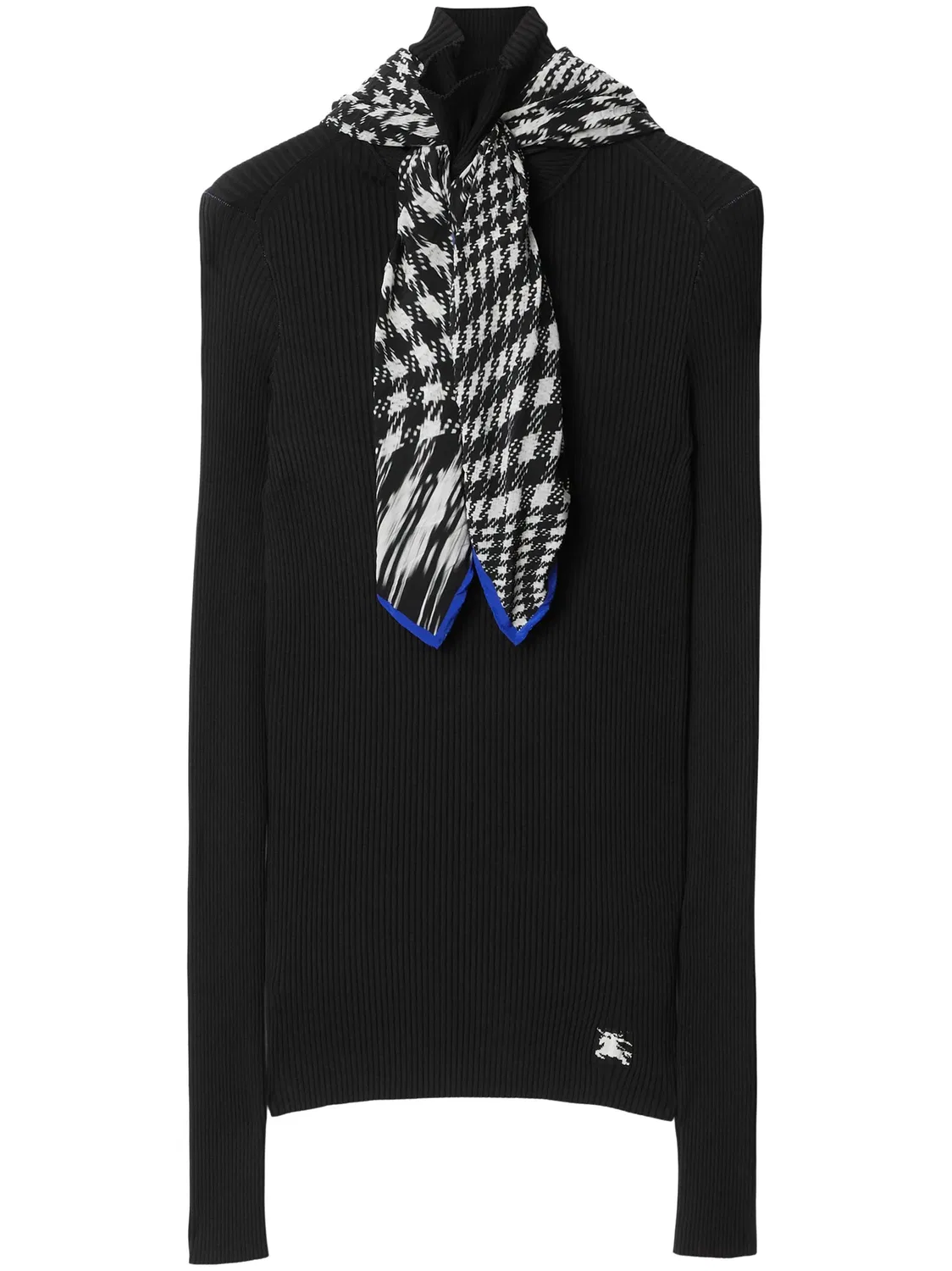 Джемпер с шарфовой деталью и логотипом Burberry, черный