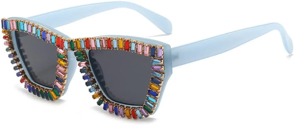 

Солнцезащитные очки со стразами для женщин, хрустальные солнцезащитные очки с бриллиантами, женские очки с защитой от ультрафиолета UV400 LANGSER, C4 Blue-blue