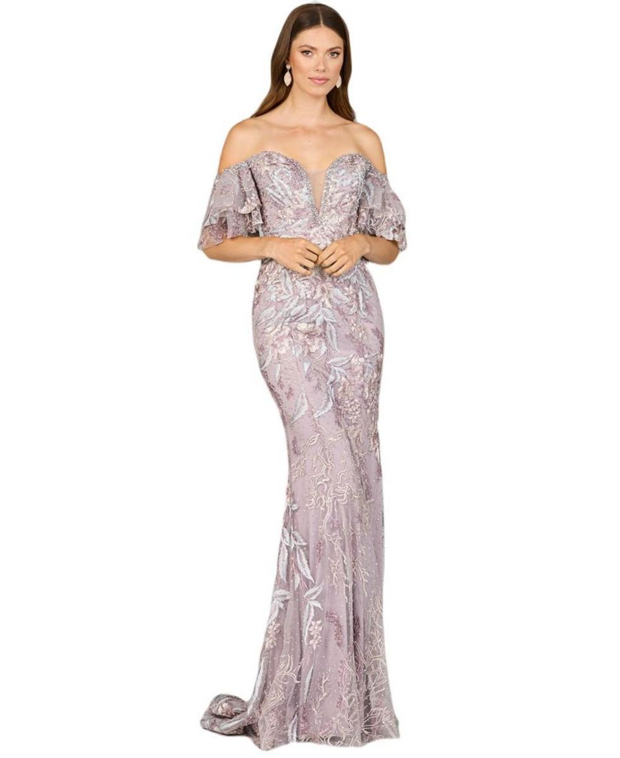 

Женское кружевное платье-русалка с открытыми плечами Lara, Dusty purple