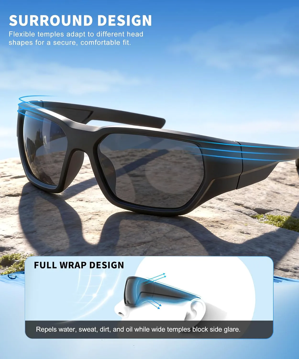 

Поляризованные солнцезащитные очки для рыбалки для мужчин и женщин, защита от УФ-излучения UV400, спортивные очки для велоспорта, бега и серфинга OUTDOORKING, Silvery