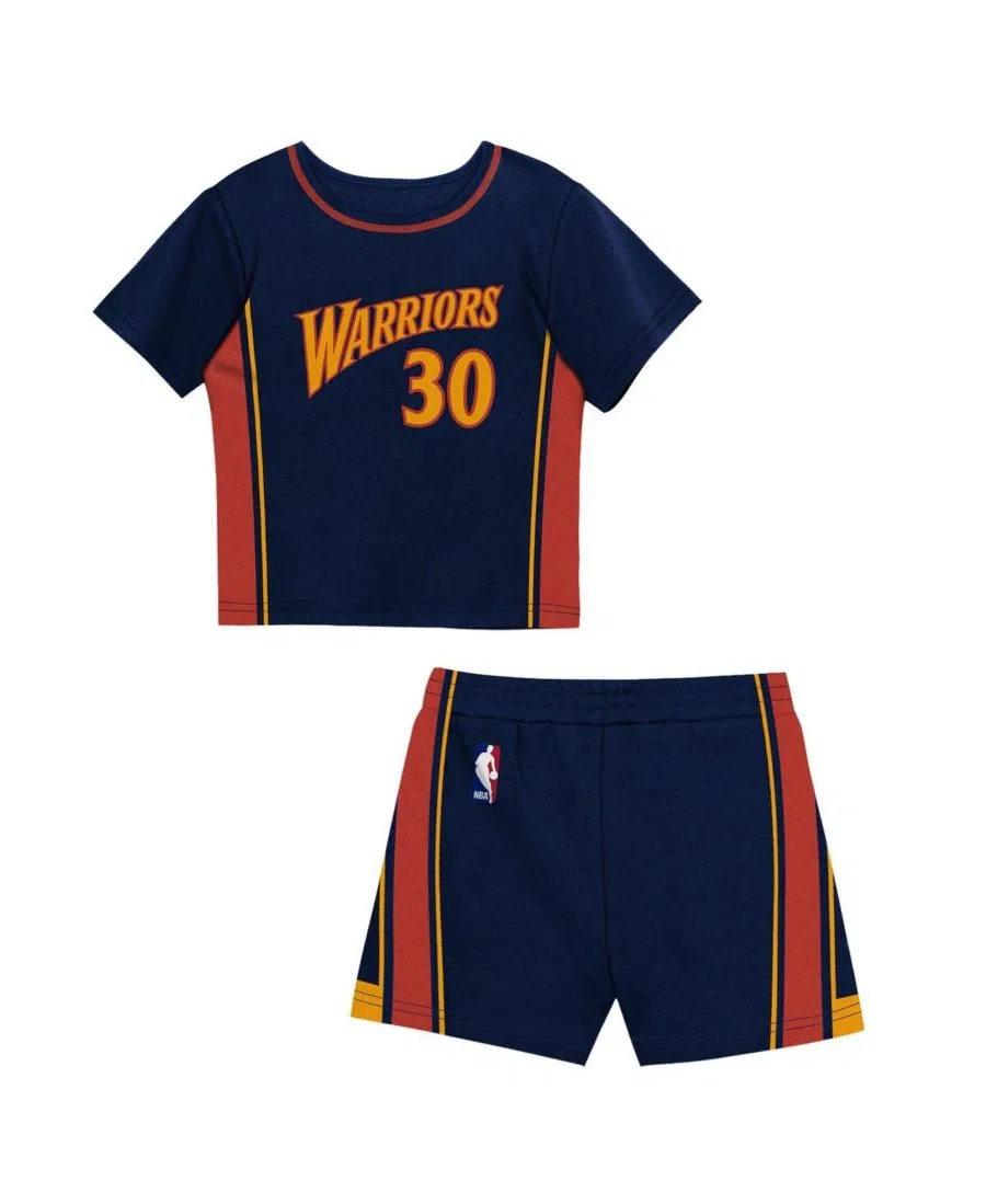 Комплект футболки и шорт с принтом Stephen Curry Mitchell & Ness, Navy