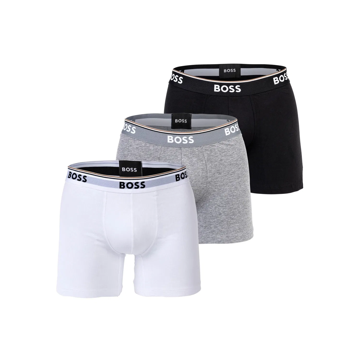 Мужские боксеры с эластичным поясом BOSS, White/Gray/Black
