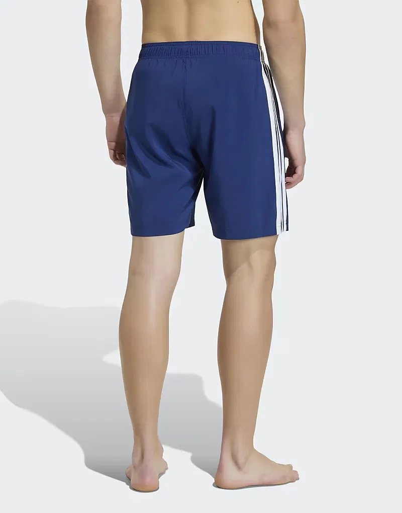 Плавки Adidas Performance с тремя полосками, длина 8 дюймов, темно-синий/белый — фото 3