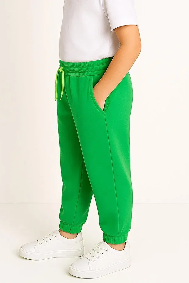 Детские спортивные штаны с эластичным манжетом Perendi, Green — фото 3