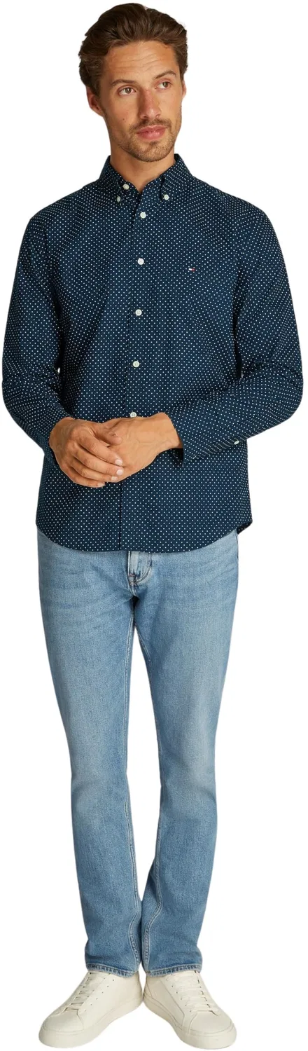 Мужская рубашка с принтом в горошек Tommy Hilfiger, Blue (Night Sky / Multi Dot) — фото 4