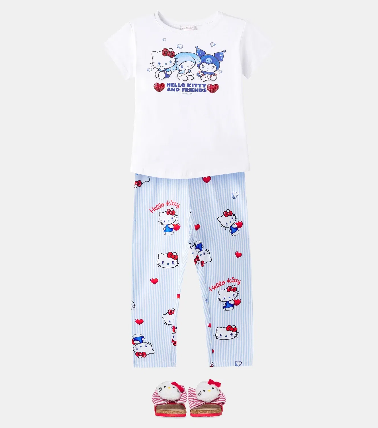Комплект из футболки и леггинсов Hello Kitty Monnalisa, белый — фото 2