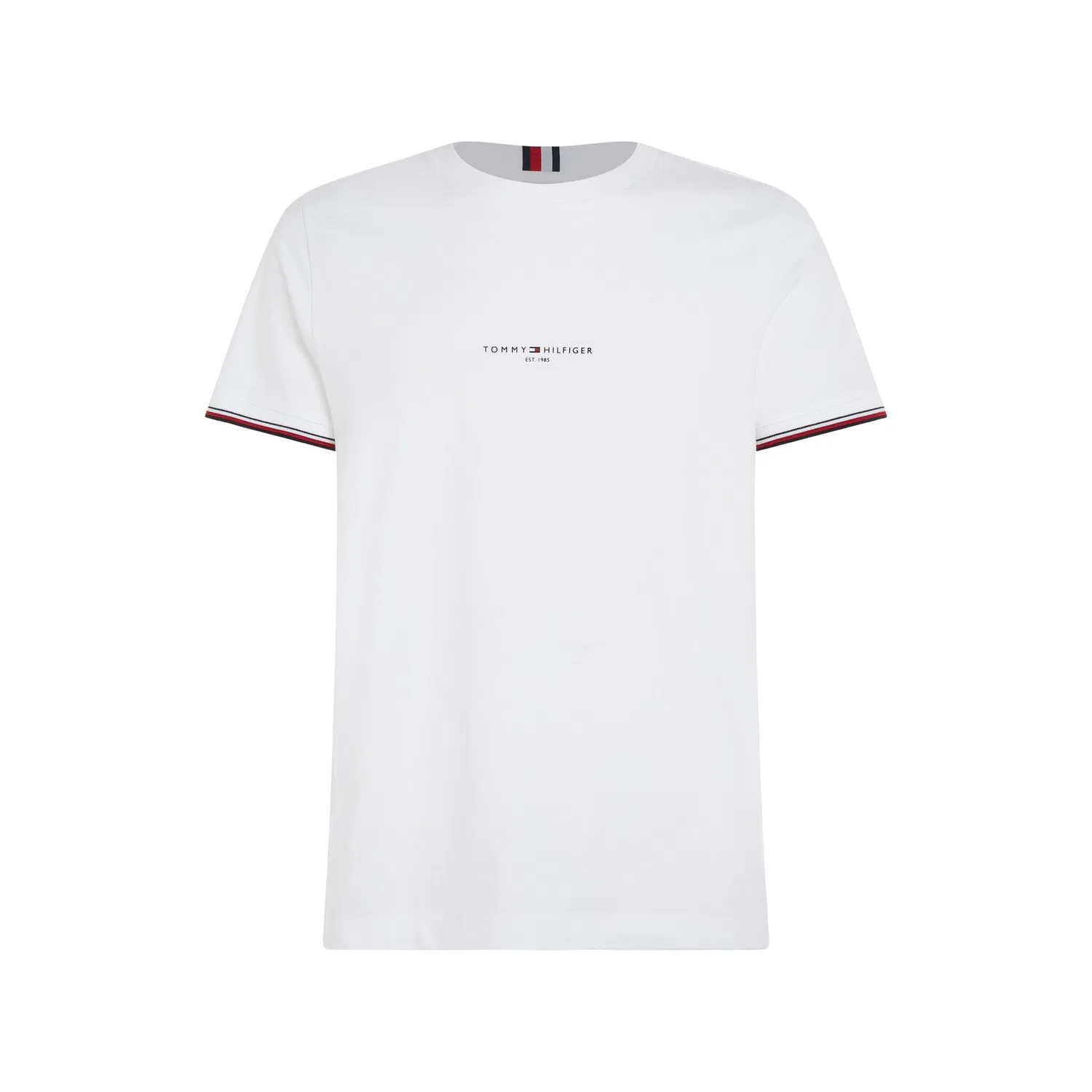 Мужская хлопковая футболка с логотипом Tommy Hilfiger, White — фото 4