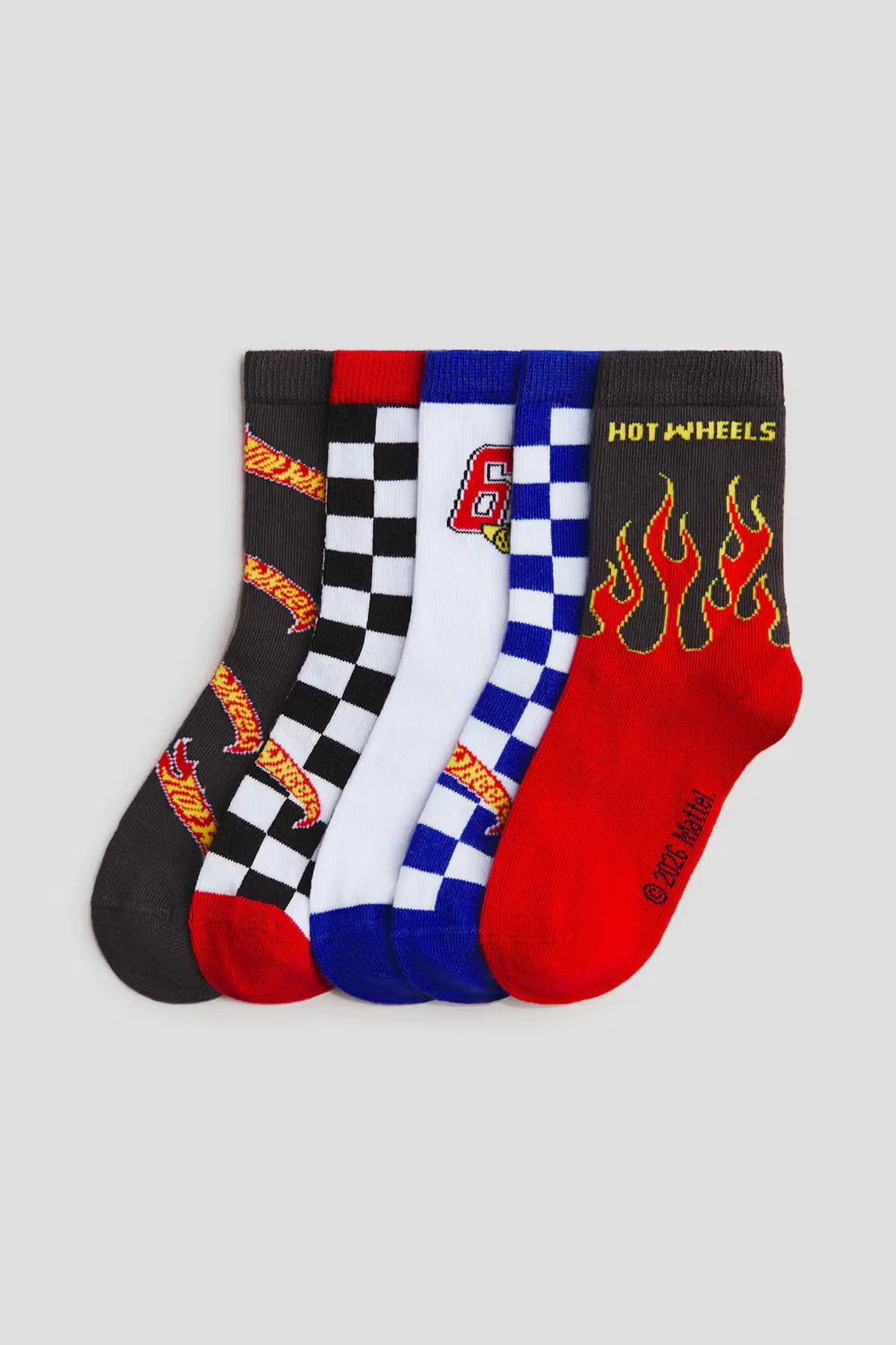 Набор из 5 пар носков с рисунком H&M, Schwarz/Hot Wheels