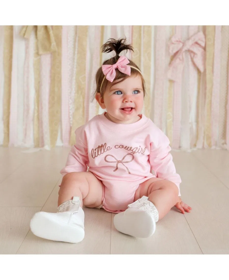 Боди-комбинезон с длинным рукавом Little Cowgirl Western Sweet Wink, Ballet Pink — фото 4