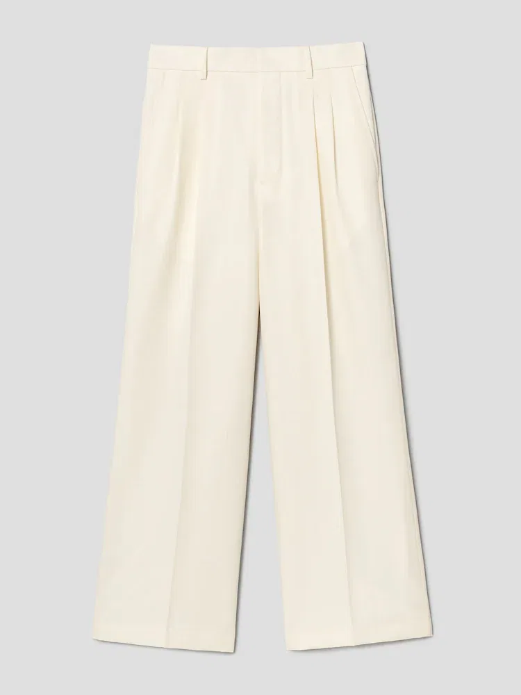 Брюки широкие заниженной талией AMI PARIS, White