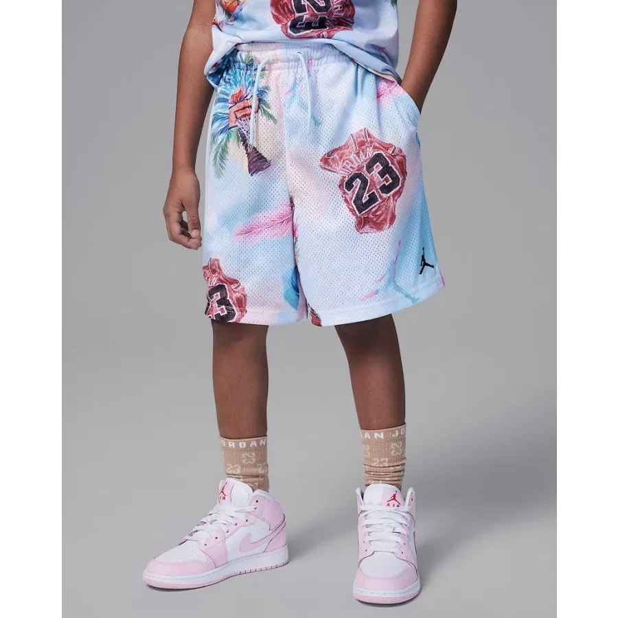 Детские спортивные шорты с принтом Nike JDB MJ Ess Smr Pk Aop Mesh Short, Черный