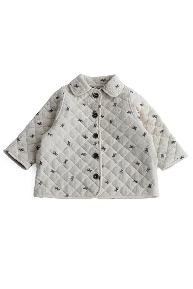 Детское для девочек стеганое джакет с принтом Muslin Quilted Donkey Patterned Bienvenu Baby, Multicolor — фото 4