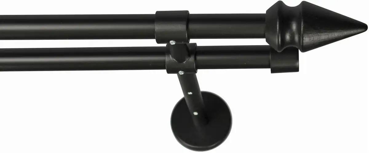 

Карниз для штор GARESA "SPYRNA", 2 направляющие, желаемая длина, комплект для штор, выдвижной, наконечник, без колец 150 см, Ø16мм, черный