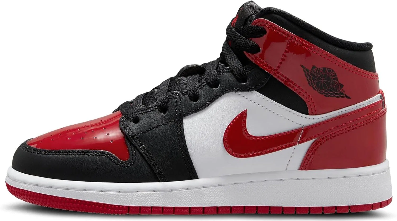 Детские кроссовки для мальчиков Nike Air Jordan 1 Mid SE Grade School Lifestyle Shoes, Black/Varsity Red-White