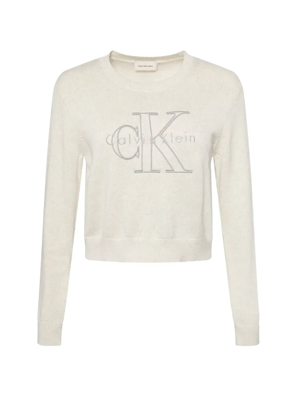 Свитер с логотипом-вышивкой Calvin Klein, белый