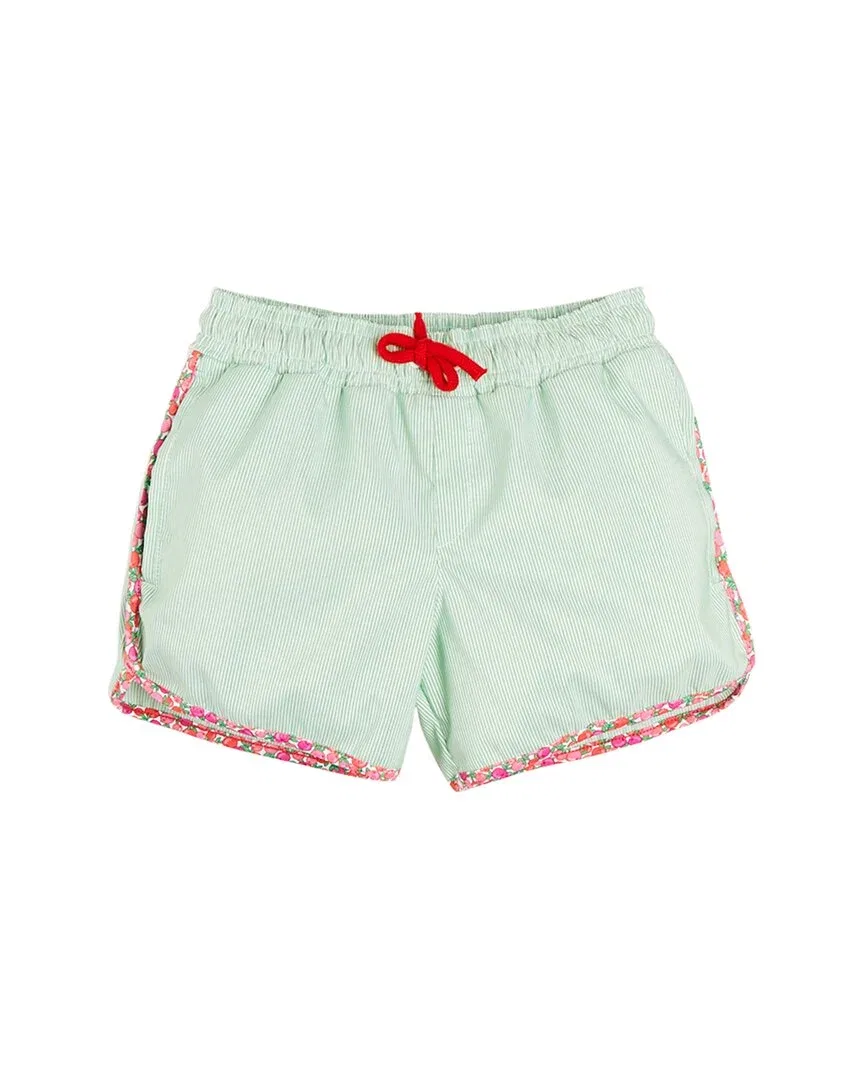 Детские плавки-шорты для плавания с завязками Pepa London Striped Swim Short, зеленый