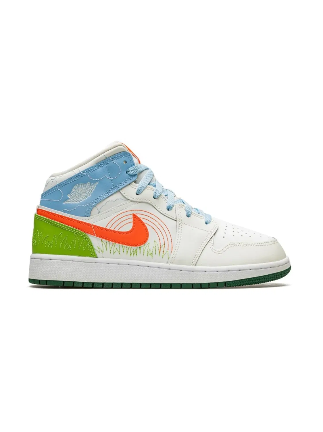 Кроссовки Air Jordan Mid SE "Stitch", белый — фото 2