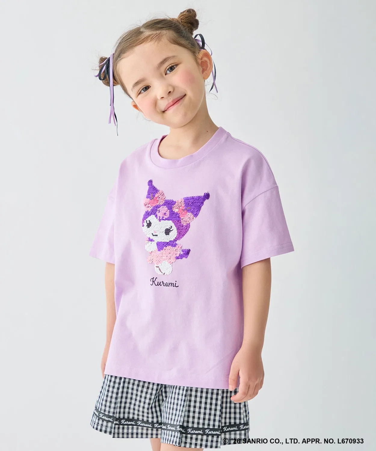 Детская футболка с контактной прохладой и принтом Sanrio Characters Miracle Sequins ANY, Lilac