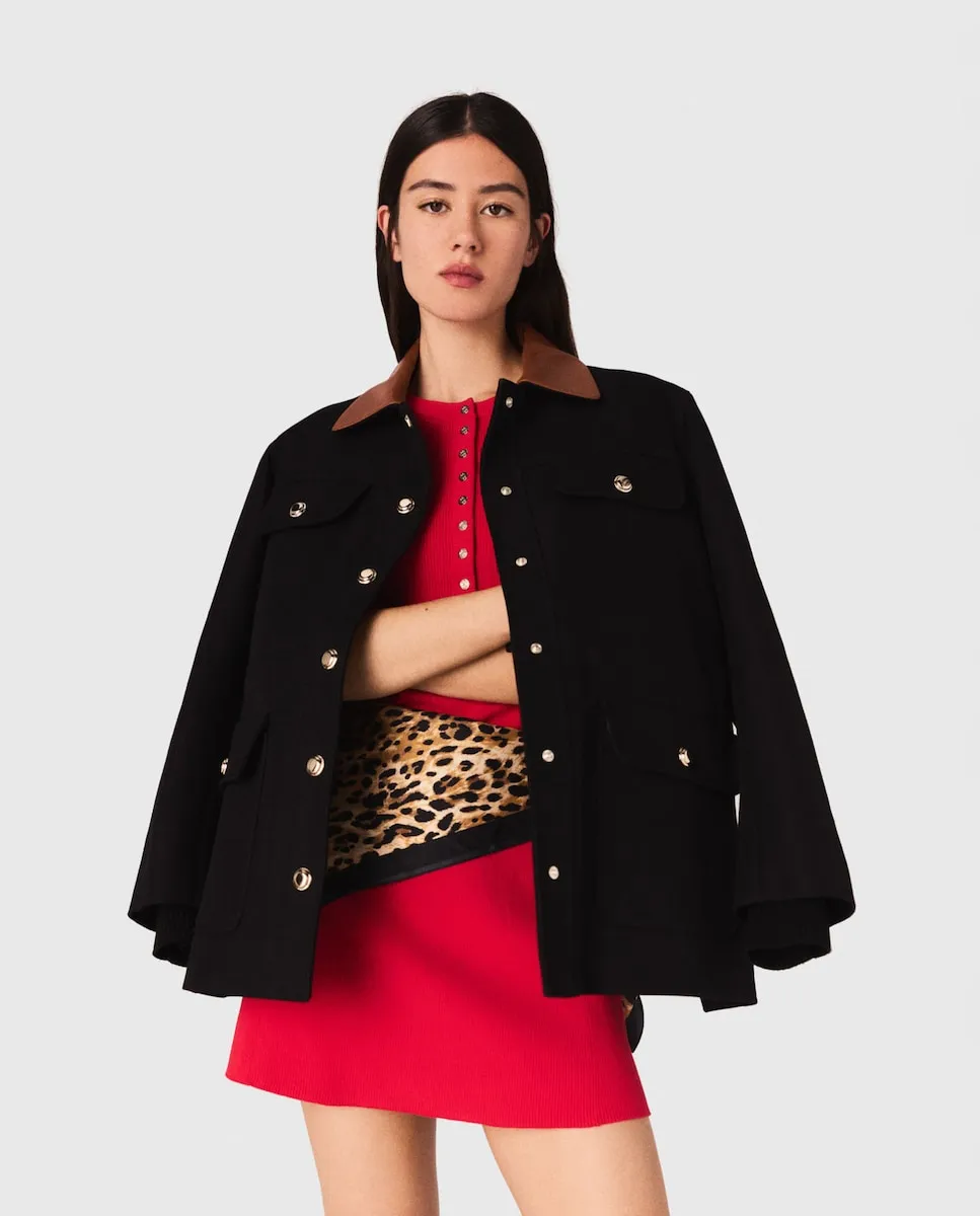 

Женская парка с меховым воротником Maje, черный