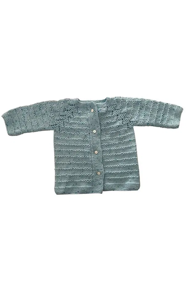 Детский кардиган с принтом Hand Knitted Waterway Patterned Pafuli, Blue Marbled — фото 2
