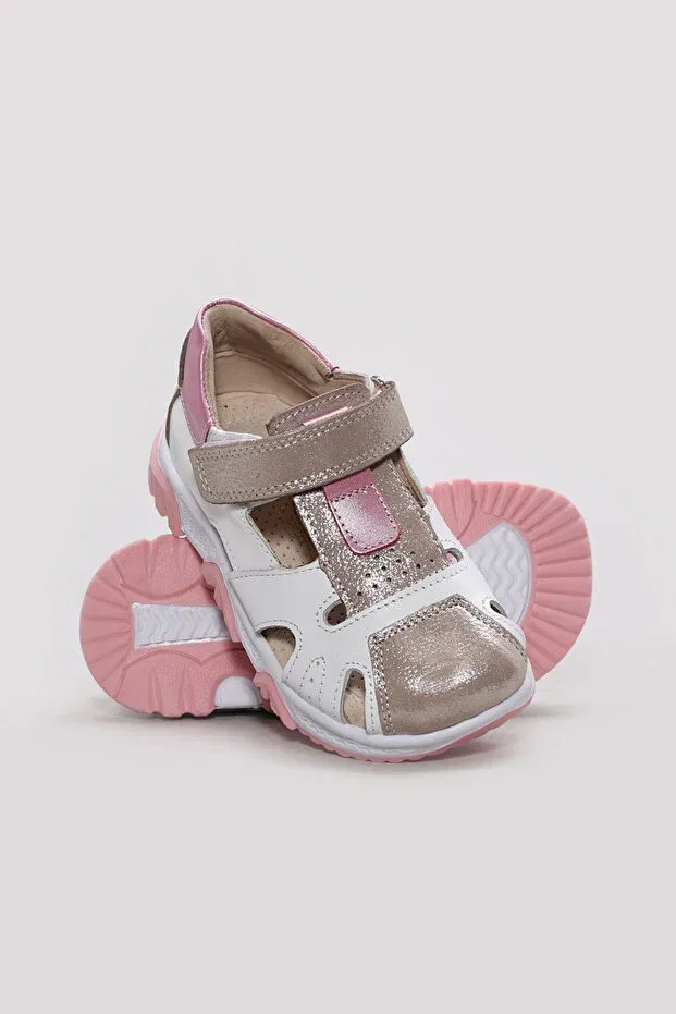 Детские повседневные туфли для девочек с принтом Young Fast Step, White Beige — фото 3