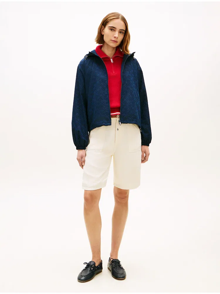 Ветровка с ажурным узором Flag Eyelet TOMMY HILFIGER, Navy — фото 2
