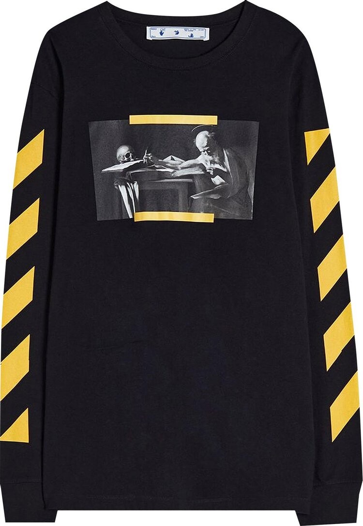 Лонгслив Off-White Caravaggio Painting Long-Sleeve Tee 'Black', черный