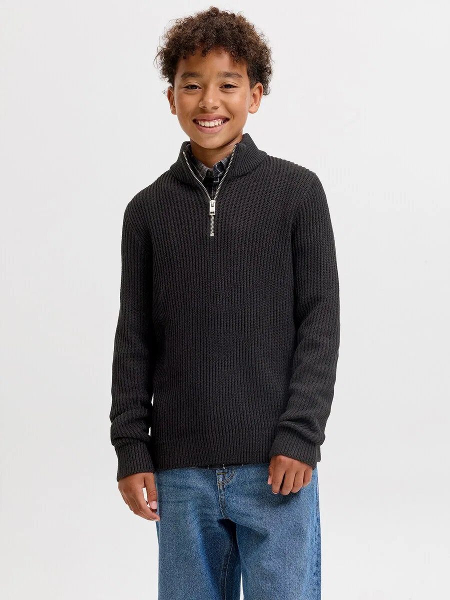Детский свитер Jack & Jones Junior 'JJPANNEL' черного цвета
