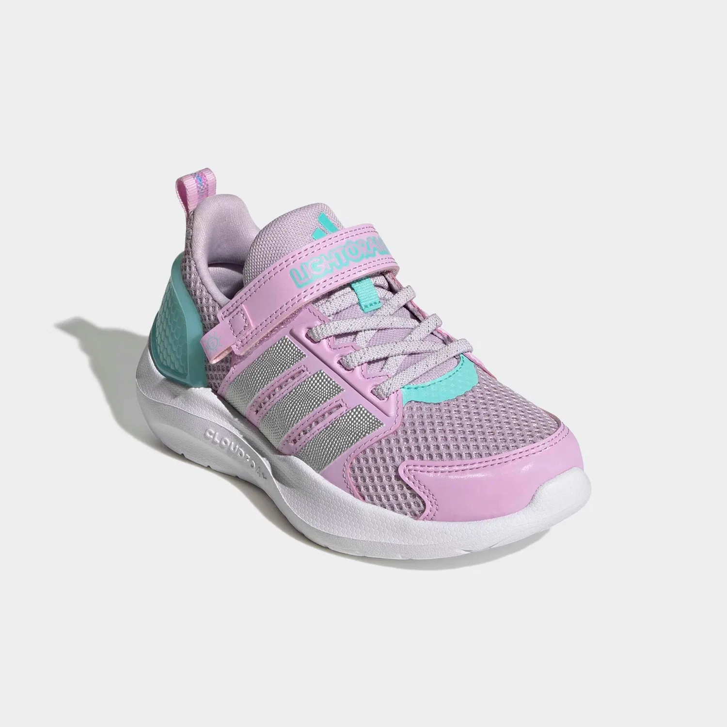 Детские кроссовки с подсветкой Lightorama Runner Adidas Sportswear, Ice Lavender/Silver Metallic/Flash Aqua